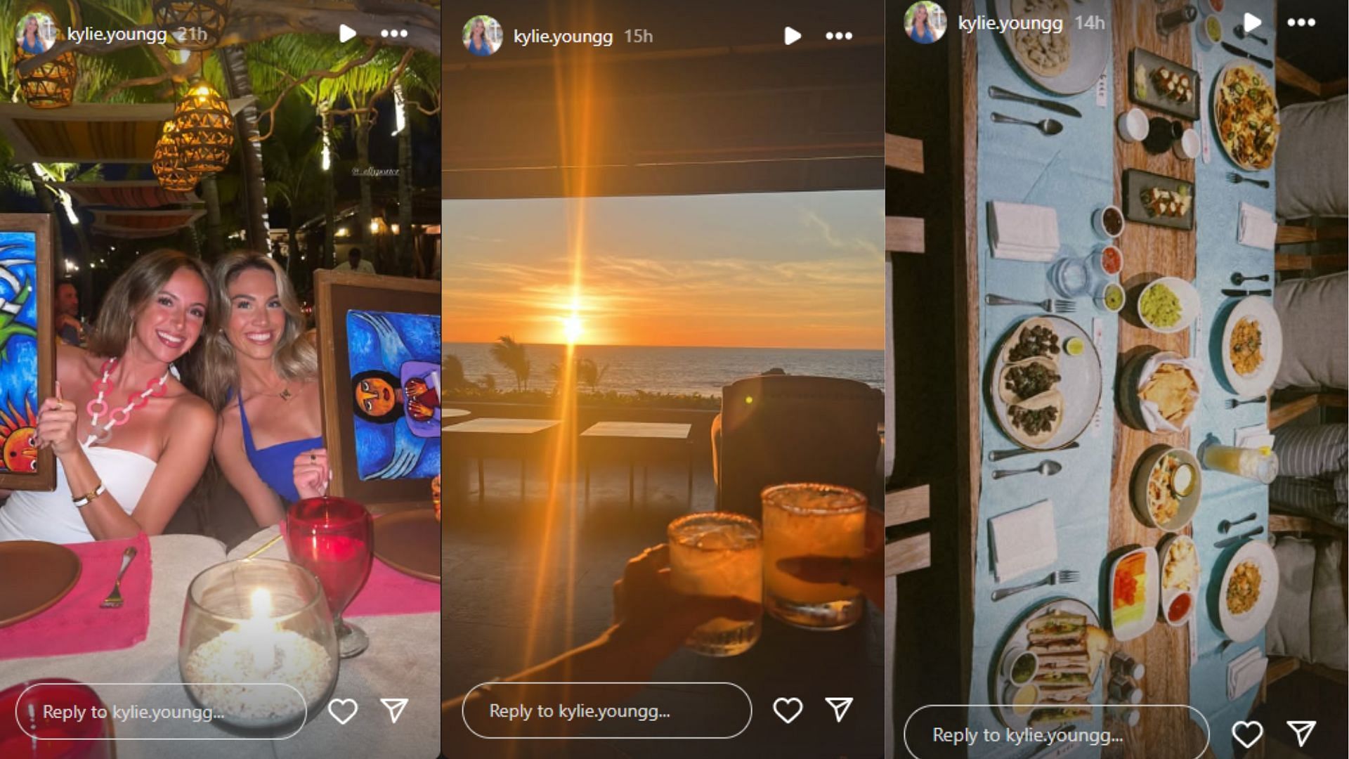 Kylie Young is currently enjoying a tropical vacation. (Photos via Kylie Young's Instagram Story)
